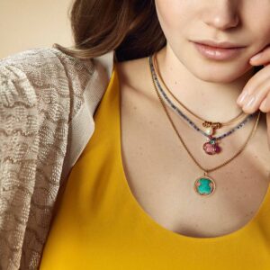 Chic Multilayer Pendant Necklace Set – Colorful Charms & Beaded Chains